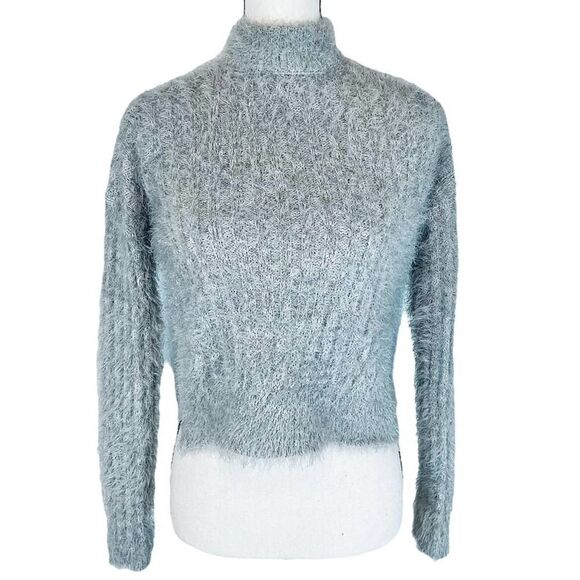 Candie’s Fuzzy Mock Neck Pullover Sweater - Picture 1 of 10